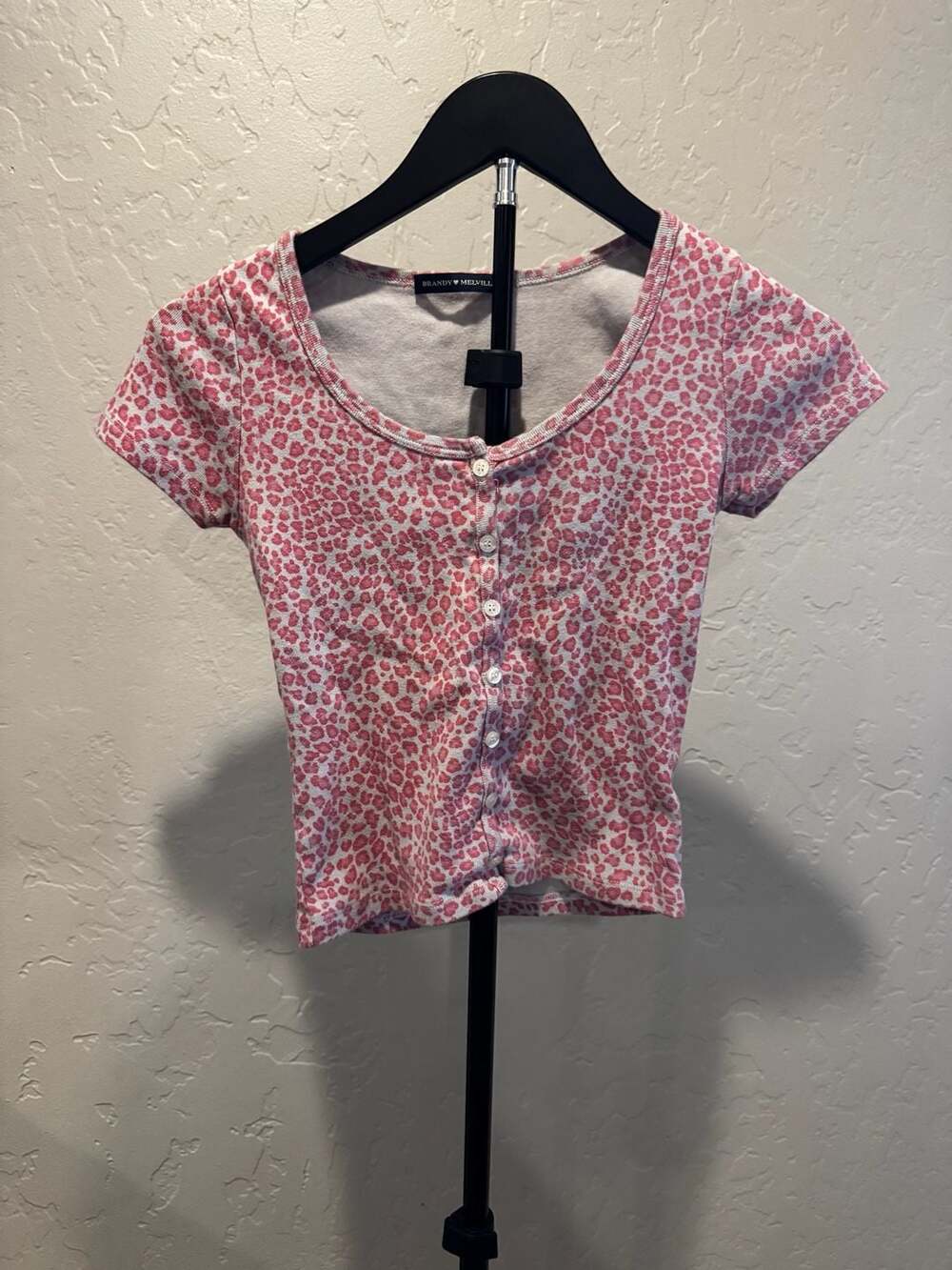 Brandy Melville Pink Cheetah Zelly Top